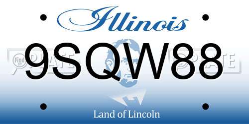 9SQW88 Illinois License Plate