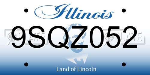 9SQZ052 Illinois License Plate
