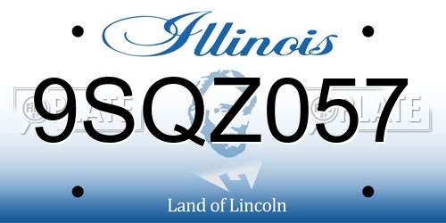 9SQZ057 Illinois License Plate