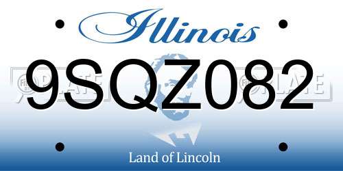 9SQZ082 Illinois License Plate