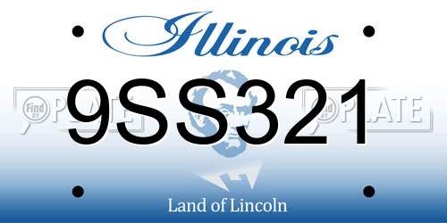 9SS321 Illinois License Plate