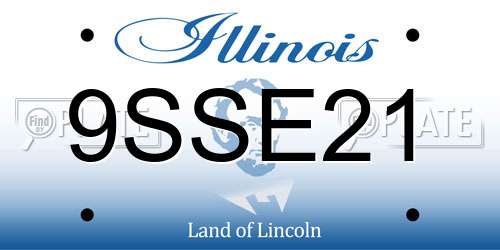 9SSE21 Illinois License Plate