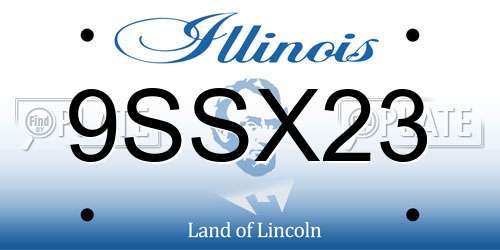 9SSX23 Illinois License Plate