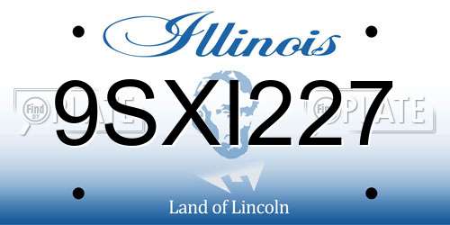 9SXI227 Illinois License Plate