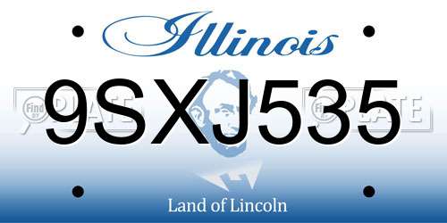 9SXJ535 Illinois License Plate