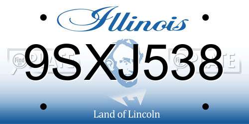 9SXJ538 Illinois License Plate