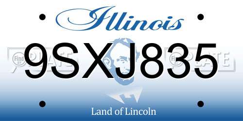 9SXJ835 Illinois License Plate