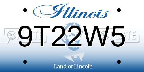9T22W5 Illinois License Plate