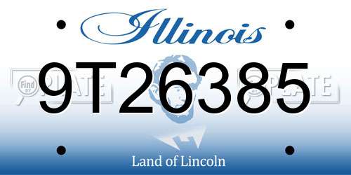 9T26385 Illinois License Plate