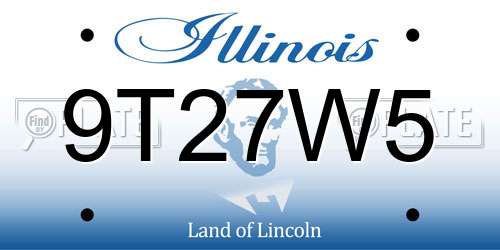 9T27W5 Illinois License Plate