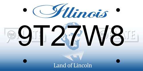 9T27W8 Illinois License Plate