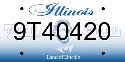 9T40420 Illinois License Plate