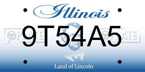 9T54A5 Illinois License Plate