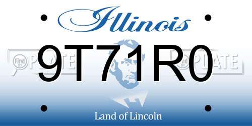 9T71R0 Illinois License Plate