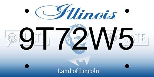 9T72W5 Illinois License Plate