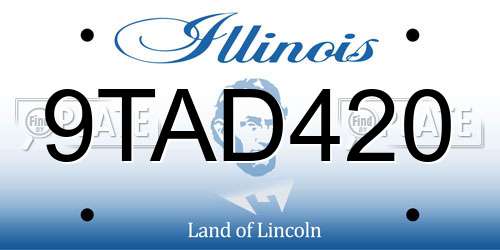 9TAD420 Illinois License Plate