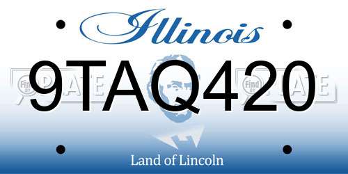 9TAQ420 Illinois License Plate