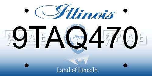 9TAQ470 Illinois License Plate