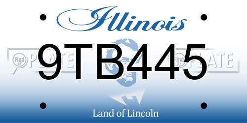 9TB445 Illinois License Plate
