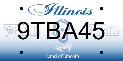 9TBA45 Illinois License Plate