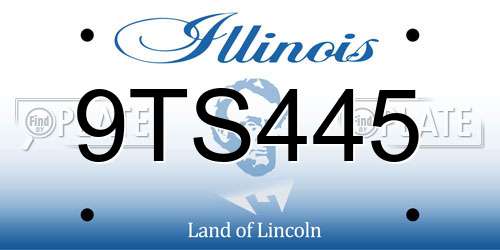 9TS445 Illinois License Plate