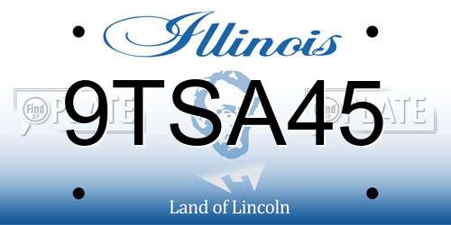 9TSA45 Illinois License Plate