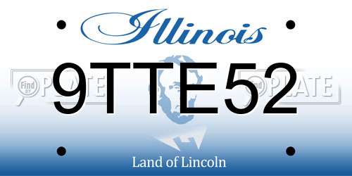 9TTE52 Illinois License Plate