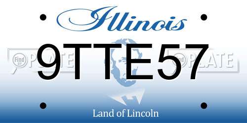 9TTE57 Illinois License Plate
