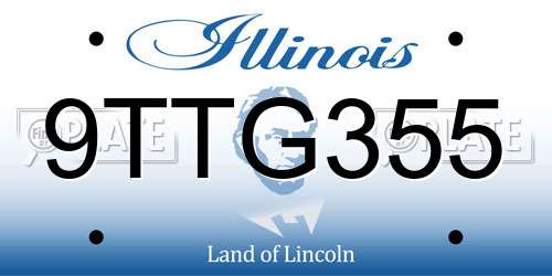 9TTG355 Illinois License Plate