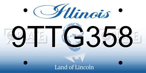 9TTG358 Illinois License Plate