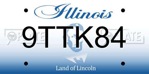 9TTK84 Illinois License Plate