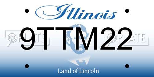 9TTM22 Illinois License Plate