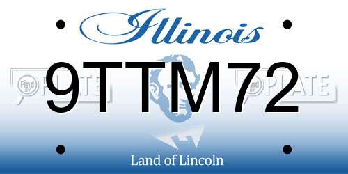 9TTM72 Illinois License Plate