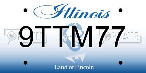 9TTM77 Illinois License Plate