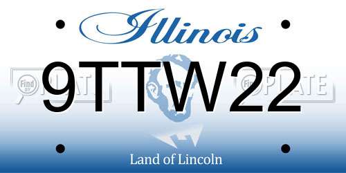 9TTW22 Illinois License Plate