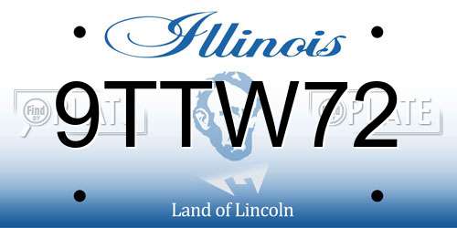 9TTW72 Illinois License Plate