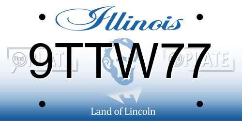 9TTW77 Illinois License Plate