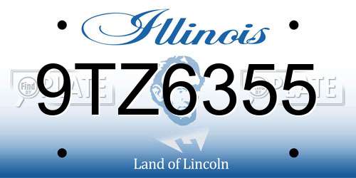 9TZ6355 Illinois License Plate