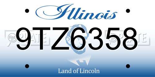 9TZ6358 Illinois License Plate