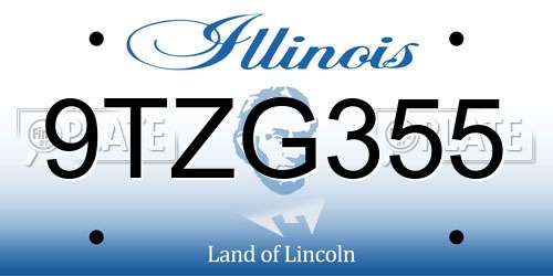 9TZG355 Illinois License Plate