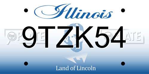 9TZK54 Illinois License Plate