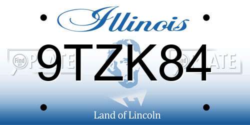 9TZK84 Illinois License Plate