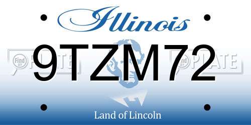 9TZM72 Illinois License Plate