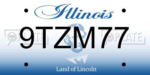 9TZM77 Illinois License Plate