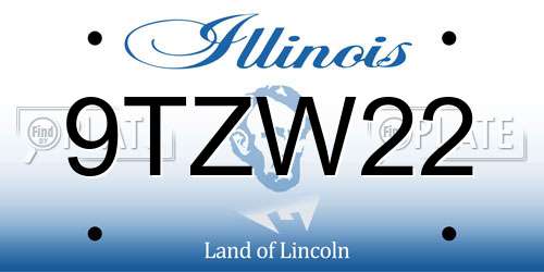 9TZW22 Illinois License Plate