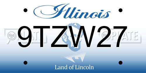 9TZW27 Illinois License Plate