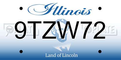 9TZW72 Illinois License Plate