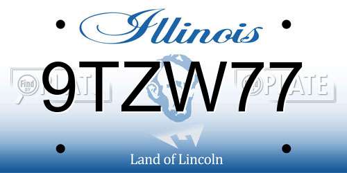 9TZW77 Illinois License Plate