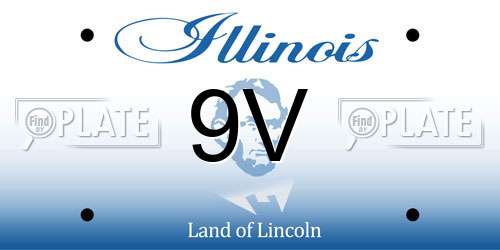 9V Illinois License Plate
