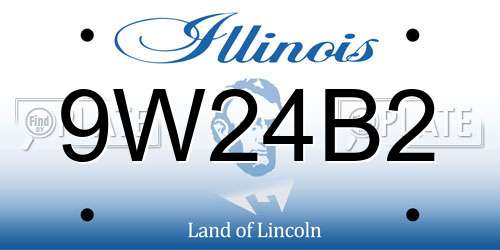 9W24B2 Illinois License Plate